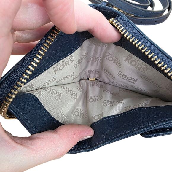 Michael Kors Navy Saffiano Leather Small Convertible Handbag and Wallet - Picture 8 of 12